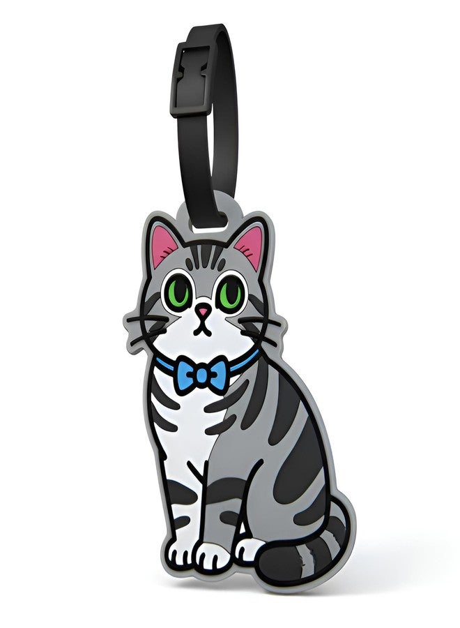 ANINIUCN Luggage Tags for Suitcases - Cute British Shorthair Cat Travel ID Tag, Soft Silicone Animal Bag Tag for Kids, Teens & Adults, Great for Backpacks, Gym Bags, School Trips, Pet Carriers & Vacations - Image 1